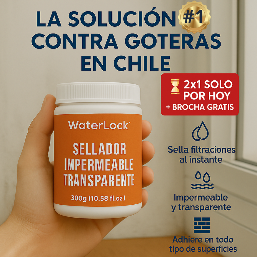 🎁 2x1 SOLO por HOY + Brocha GRATIS – WaterLock™ | 2 Selladores Transparentes