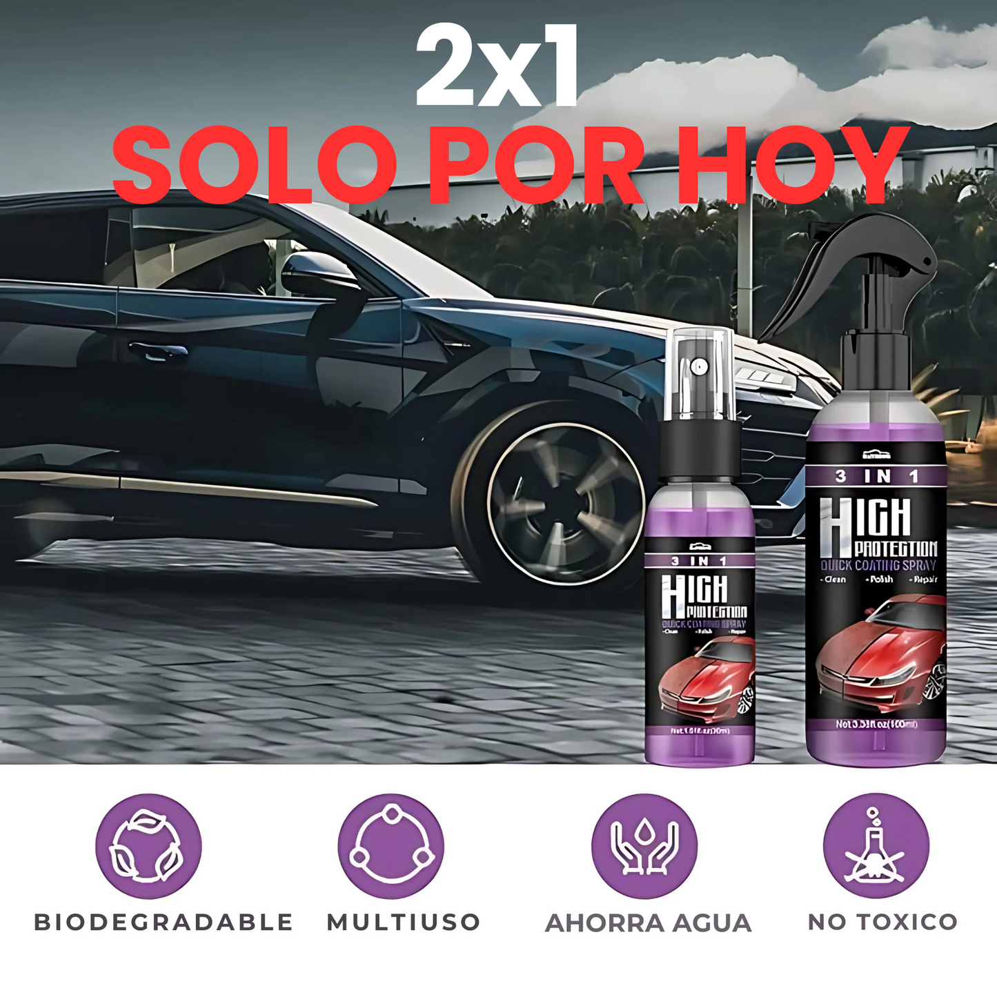 RECUBRIMIENTO NANO CERAMICO VEHICULO 3 EN 1