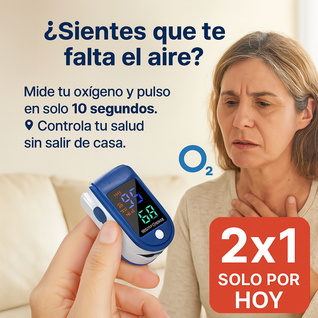 🎁 2x1 SOLO por HOY | OxiZen™ – Saturómetro Oxímetro de Pulso Portátil