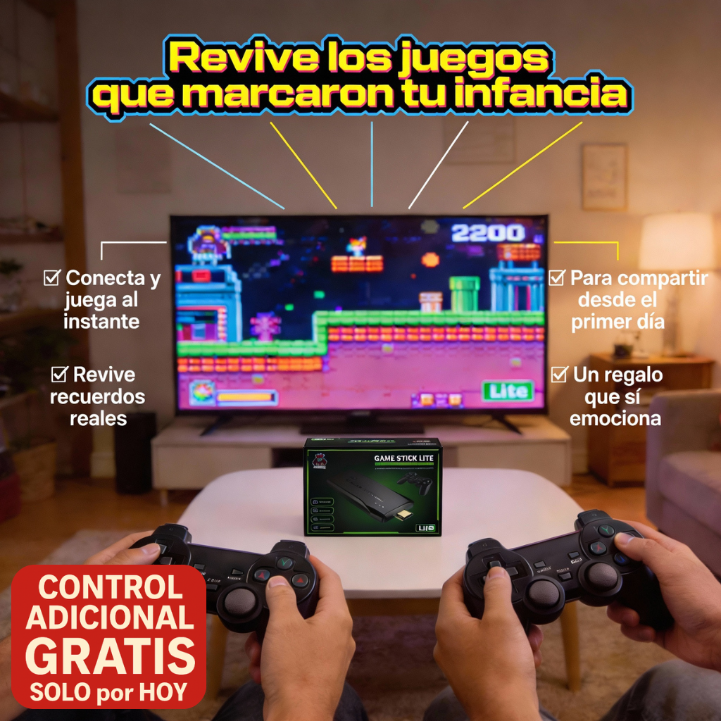 🎮 CONTROL GRATIS SOLO POR HOY | RePlay™: Consola Game Stick 64GB