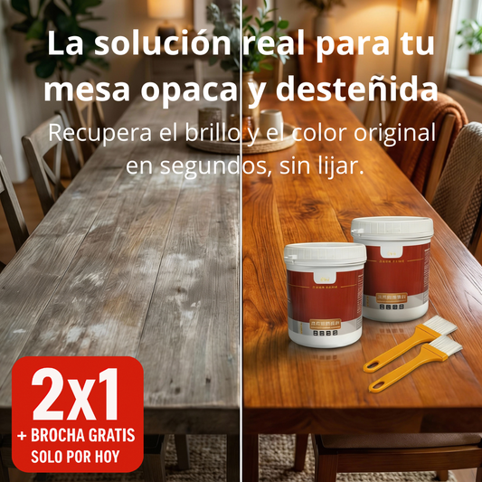🎁 2x1 + Brocha GRATIS SOLO por HOY | ReviveMesa™: Restaura y revive tu mesa al instante