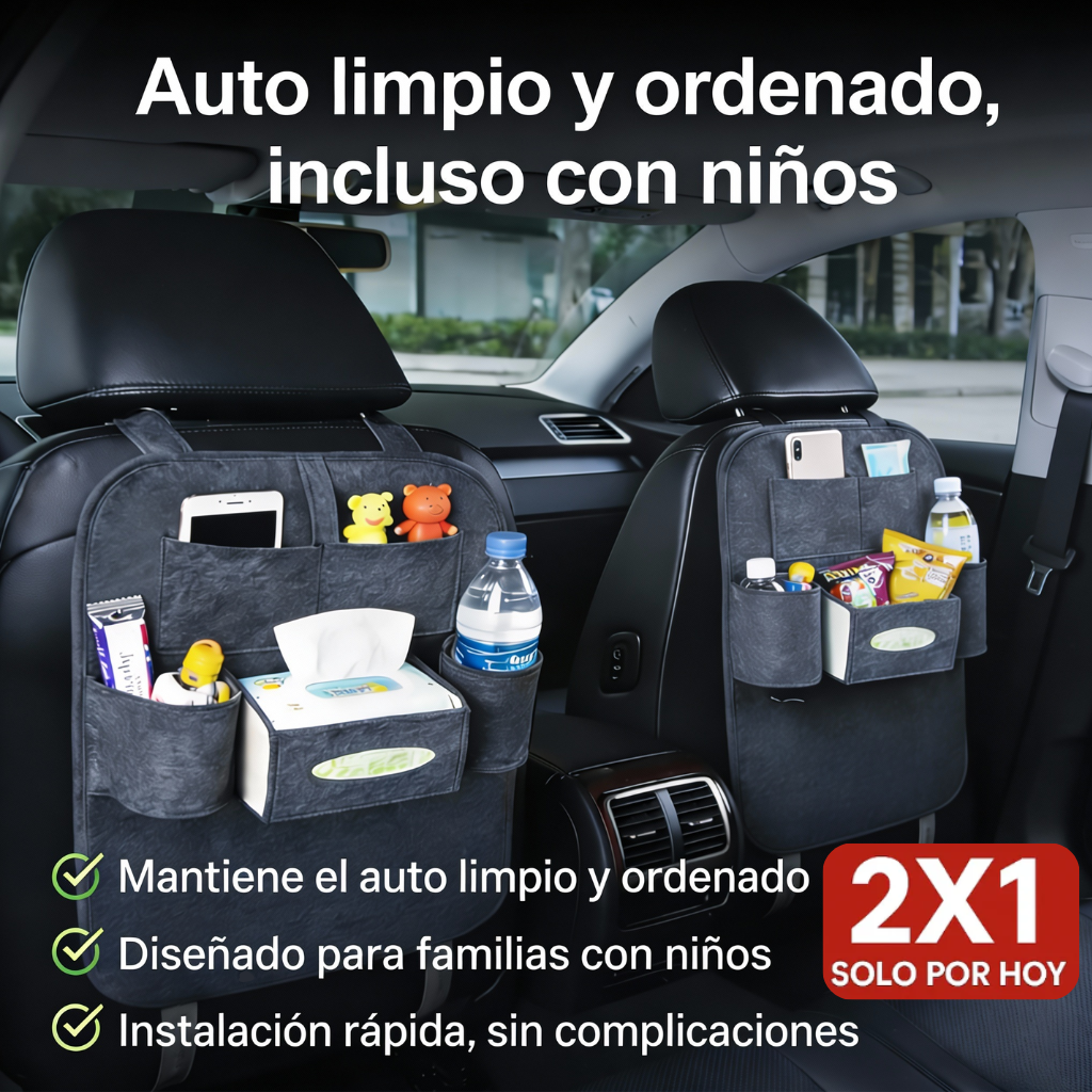 🎁 2x1 SOLO por HOY | AutoOrden™: Auto limpio y ordenado, incluso con niños