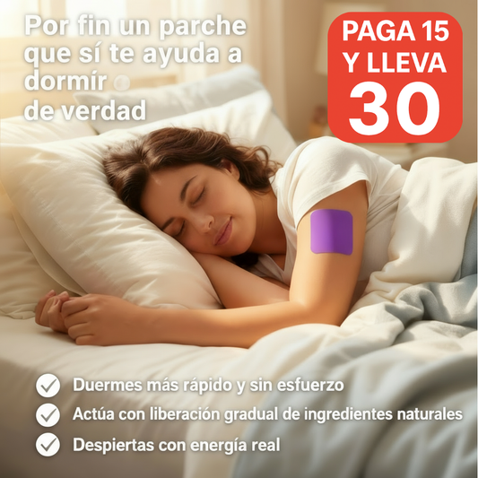 🔥 Paga 15 parches, Lleva 30 SOLO por HOY – SleepPatch™: duérmete rápido desde la primera noche.
