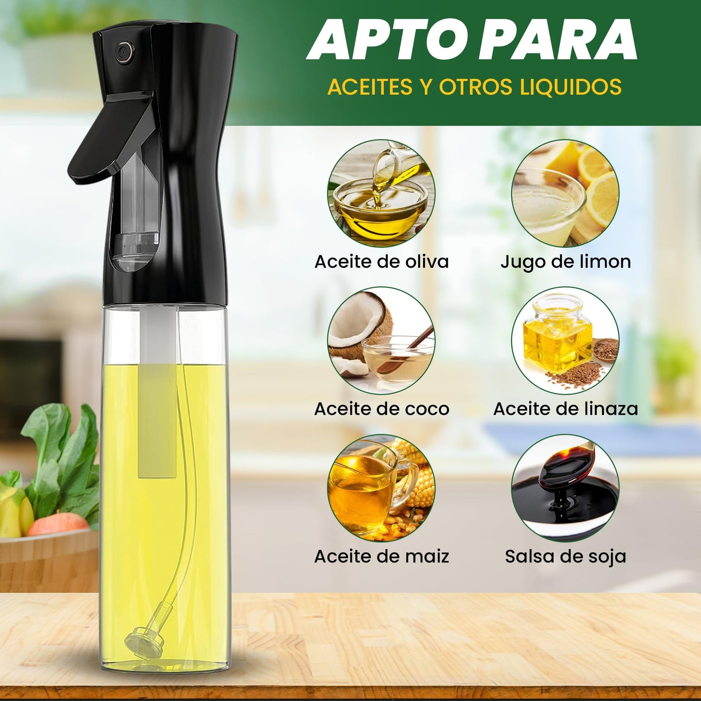 SprayChef™ – Dispensador Aceite de Vidrio Premium
