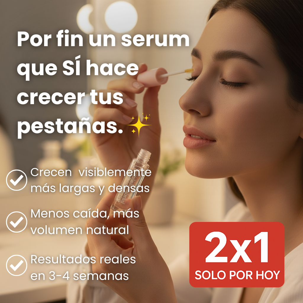 🎁 2x1 SOLO por HOY | GlowSerum™: El serum que sí hace crecer tus pestañas.