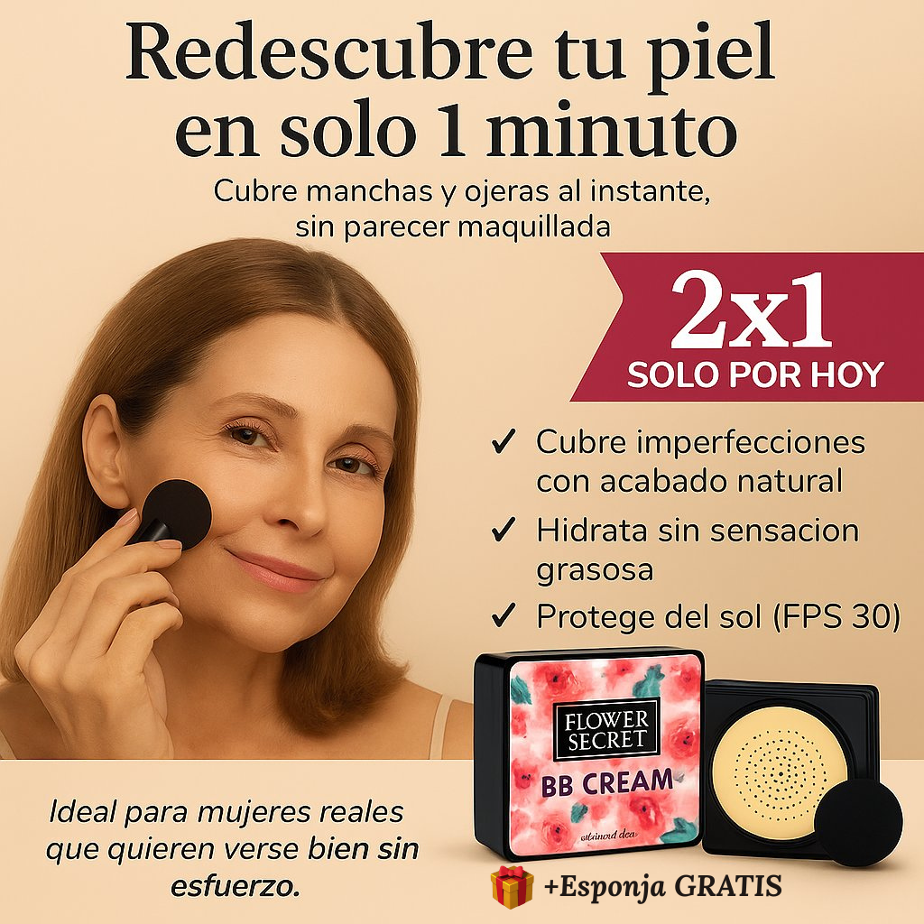 🎁 2x1 + Esponja GRATIS ¡SOLO por HOY! | BEAUTY Cream® – Base de Maquillaje Hidratante con Cobertura Natural