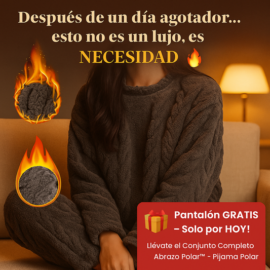🎁 Pantalón GRATIS – ¡Solo por HOY! | Llévate el Conjunto Completo Abrazo Polar™ – Pijama Polar Trenza