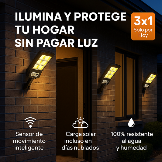 Pack 3x1 Solo por Hoy – FocoSolar™ | 3 Focos Solares de Seguridad