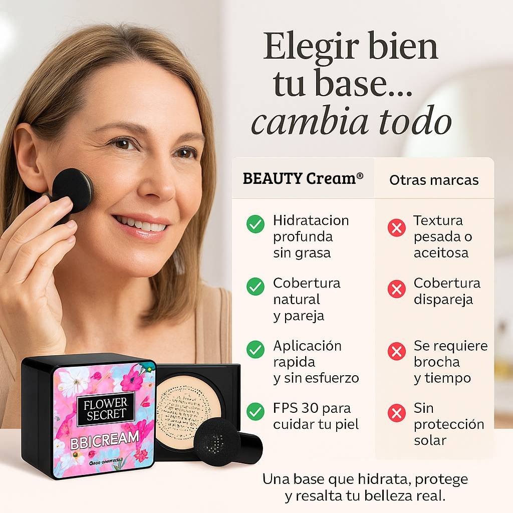 🎁 2x1 + Esponja GRATIS ¡SOLO por HOY! | BEAUTY Cream® – Base de Maquillaje Hidratante con Cobertura Natural